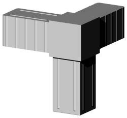 Steckverbinder für Quadratrohr Typ 3D3 3D3V20MK GF 7035