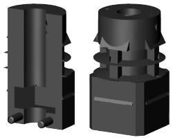 Polyamidstopfen für Quadratrohr VL18X18M8S/0 O.B.