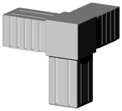 Steckverbinder für Quadratrohr Typ 3D3 3D3V40X2MK RAL7035