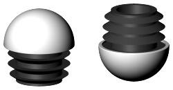 Abschlussstopfen für Rundrohr SL25/KUGC