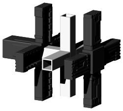 Steckverbinder für Quadratrohr Typ 3D5 3D5V30KS