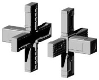 Steckverbinder für Quadratrohr Typ 3D6 3D6V30K RAL7035