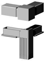 Steckverbinder für Quadratrohr Typ 3D3 3D3V30K RAL7035