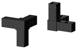 Steckverbinder für Quadratrohr Typ 3D3 3D3V25X2MK GF