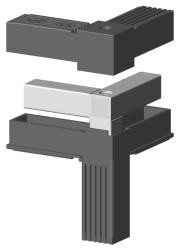 Steckverbinder für Quadratrohr Typ 3D3 3D3V25KS/M8
