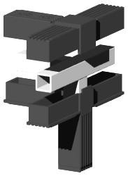 Steckverbinder für Quadratrohr Typ 3D4 3D4V25KS