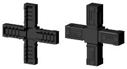 Steckverbinder für Quadratrohr Typ 2D4 2D4V30K