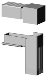 Steckverbinder für Quadratrohr Typ 2D2 2D2V30K RAL7035