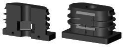 Polyamidstopfen für Rechteckrohr VL45X25M10S/0