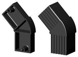 Steckverbinder für Quadratrohr Typ 2D2 2D2V40X1.5K/135°