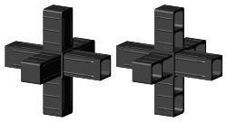 Steckverbinder für Quadratrohr Typ 3D6 3D6V25X2MK GF