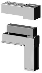 Steckverbinder für Quadratrohr Typ 2D2 2D2V25KS/M8 RAL7035
