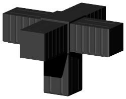 Steckverbinder für Quadratrohr Typ 3D5 3D5V40X2MK