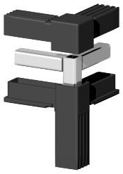 Steckverbinder für Quadratrohr Typ 3D3 3D3V20KS