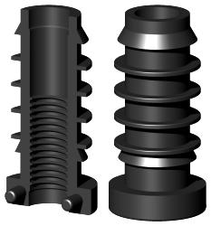 Produktbild von Design61 Gewindestopfen Für 32 Mm Rundrohr – 8 Stück, M8 Innengewinde, PA, Für 1,5–2 Mm Wandstärke