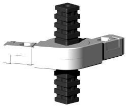 Gelenkverbinder für Quadratrohr Typ 3D4 3D4V25X2K/GELENK/180° ALT 7035