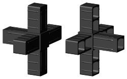 Steckverbinder für Quadratrohr Typ 3D5 3D5V25X2MK GF