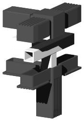 Steckverbinder für Quadratrohr Typ 3D4 3D4V30KS