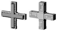 Steckverbinder für Quadratrohr Typ 2D4 2D4V30KS RAL7035