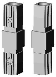 Rohrverlängerung für Quadratrohr 1D2V25X1.5MK RAL7035