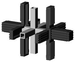Steckverbinder für Quadratrohr Typ 3D6 3D6V20KS
