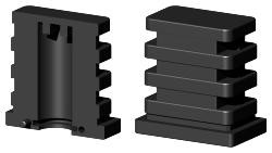 Rollenhalter/Buchse für Vierkantrohr VRH40X25X2