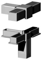 Steckverbinder für Quadratrohr Typ 3D4 3D4V30K RAL7035