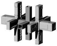 Steckverbinder für Quadratrohr Typ 3D6 3D6V30KS RAL7035