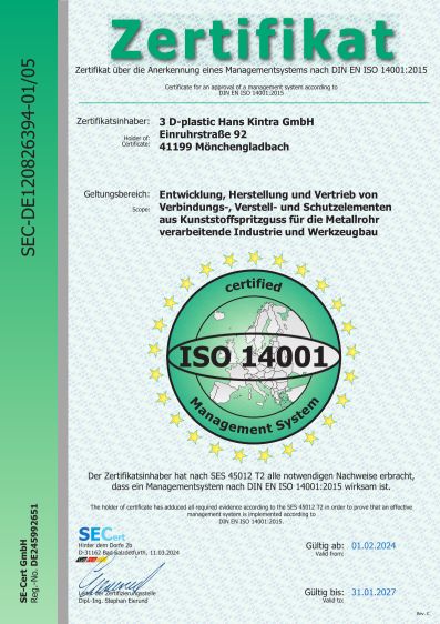 ISO-Zertifikat ISO 14001